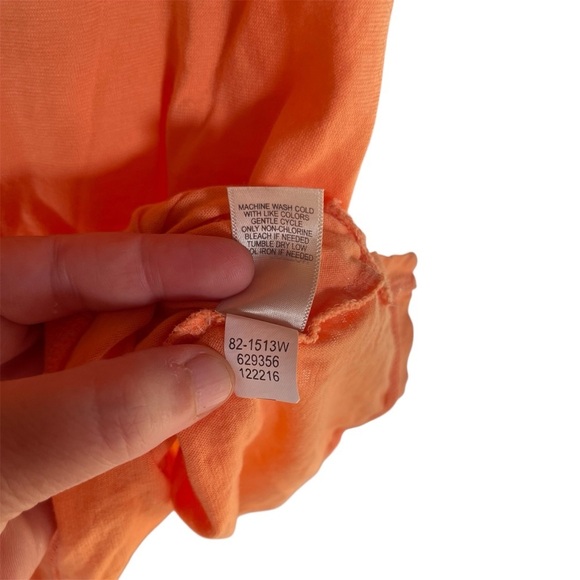 J. Jill Lot of Two Tees Vibrant Orange Whisper Cotton And Purple Rolled V-neck - Picture 7 of 16